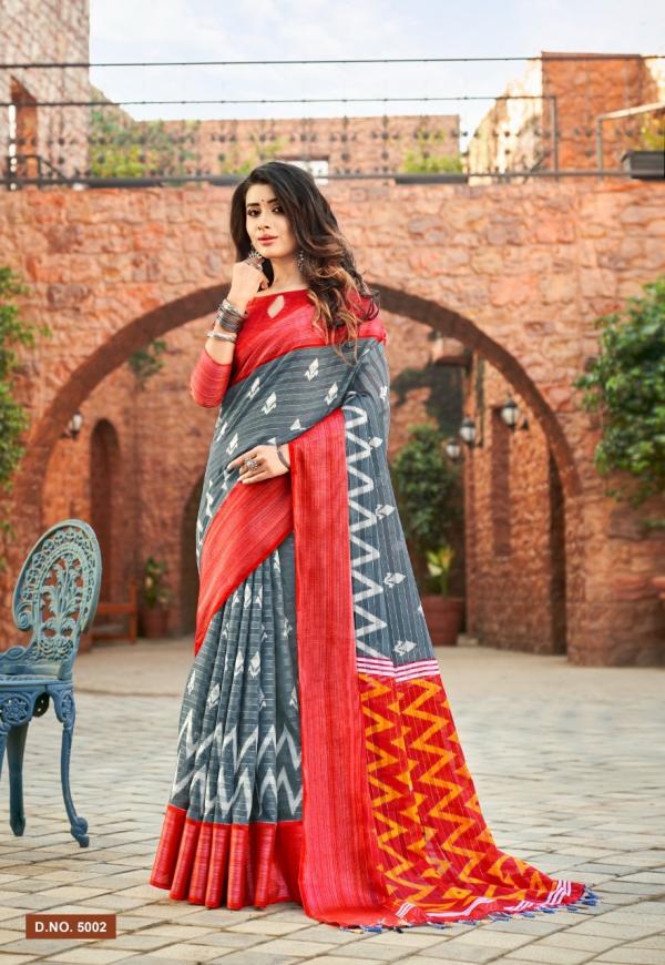 Sc Line Silver 1 Cotton Woven Saree Collection